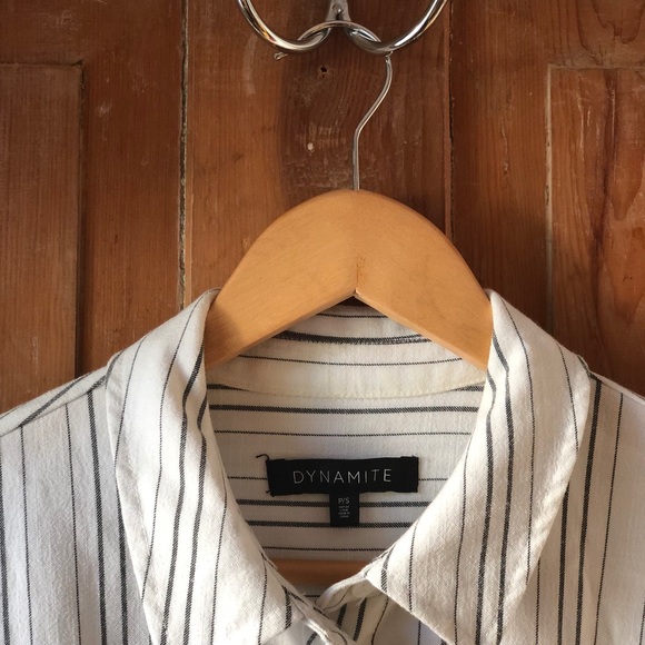 Pinstripe Dynamite Button Up Dress - Picture 2 of 3